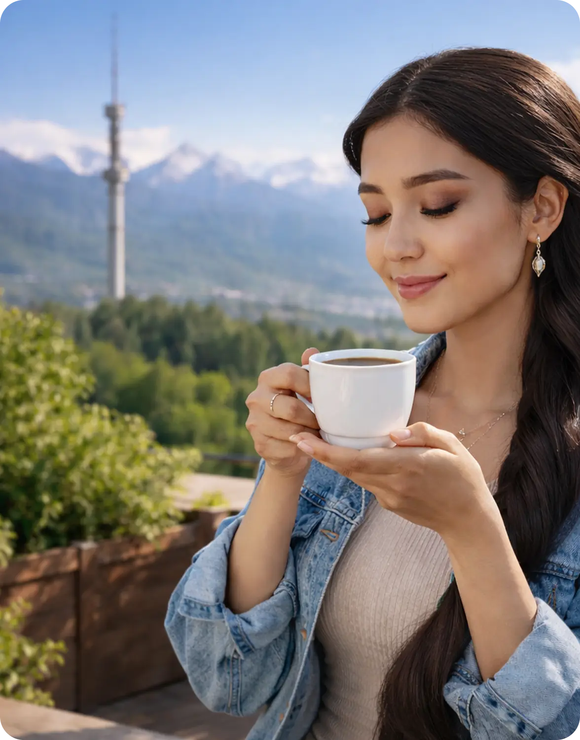 Girl with cup of coffee